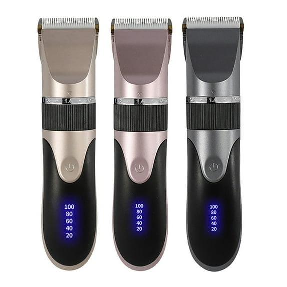 Jnismy Ceramic Blade Electric Hair Clipper, USB Rechargeable Hair Trimmer with Digital Display for Adults and Children