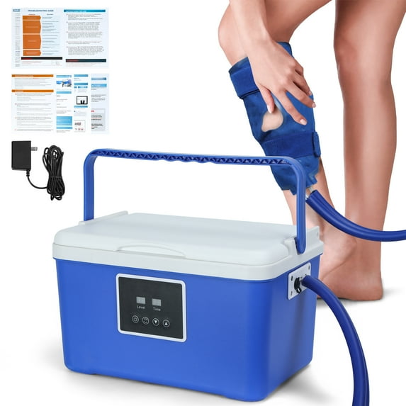 Jnismy Cold Therapy Machine, Portable Ice Therapy Machine,Ice Machine for Knee After Surgery, Cold Therapy Machine System for Knee and Joint Compression Pad,Blue
