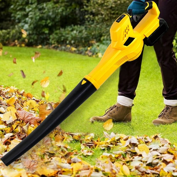 Jnismy Cordless Electric Leaf Blower,Handheld Small Leaf Cleaner,Powerful Motor High Speed Lightweight Ergonomic Yard Cleaning Equipment,Black Yellow
