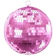 thumbnail image 1 of Jnismy Disco Ball, 12" Mirror Disco Ball, Light Effect Mirror Ball with Hanging Ring _Pink, 1 of 13