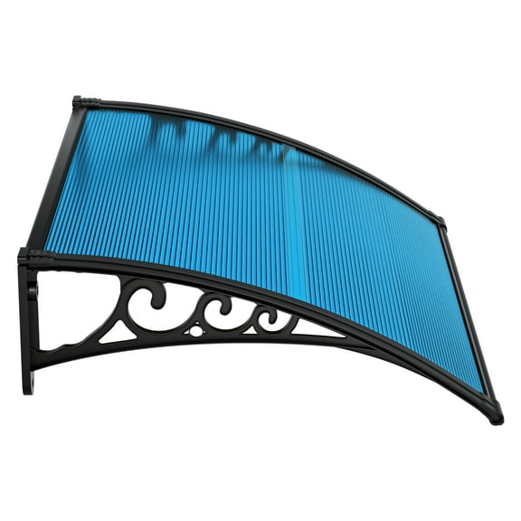 Jnismy Door Window Awnings Exterior Canopy Exterior with Plastic Steel Bracket, UV, Rain, Snow Protection,Awning for Door Entrance,31.5x47 Inches (Black)