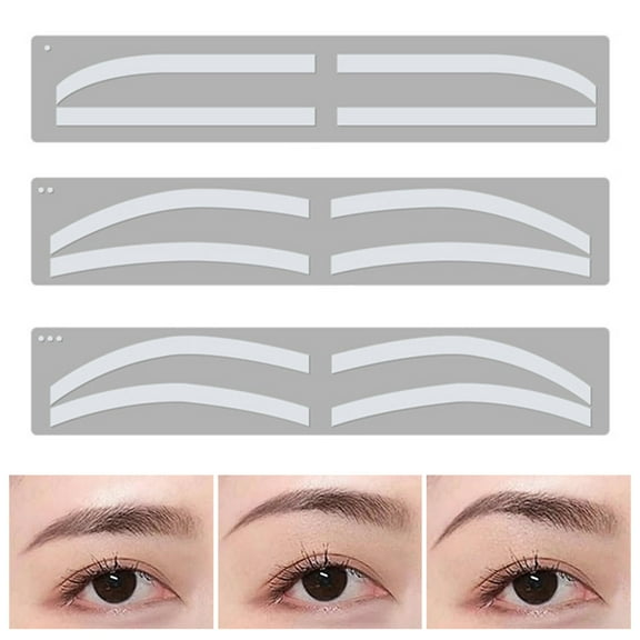 Jnismy 1 Set Eyebrow Stencil Sticker 3 Styles Disposable Brow Shaping Mapping Guide Card Eyebrow Airbrush Tattoo Auxiliary Template Tinting Sticker