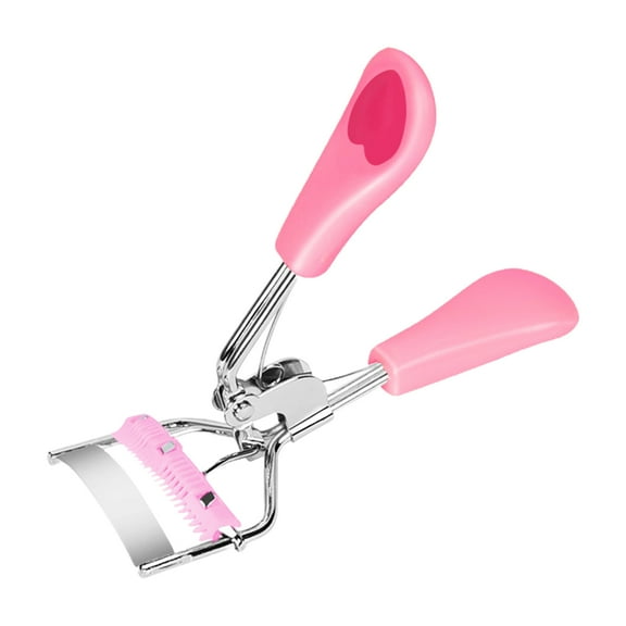 Jnismy Eyelash Curler Long Lasting Curl Super Wide-angle Curvature Peach Heart Fan Shape Eyelash Lifter with Comb Make Up Supply