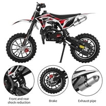 Jnismy Gasoline 49cc Dirt Bike for Kids,2-Stroke Gas Power Mini Dirt Bike,Off Road Mini Motorcycle,Children Pocket Motorbike with Front Rear Disc Brakes, Pull Start,Black