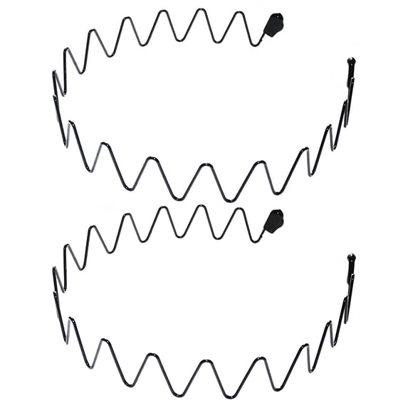 Jnismy Hair Hoop 2Pcs - High Elasticity Anti-deform Anti-slip Non-Falling Wave Shaped Face Washing Hoop Hair Band