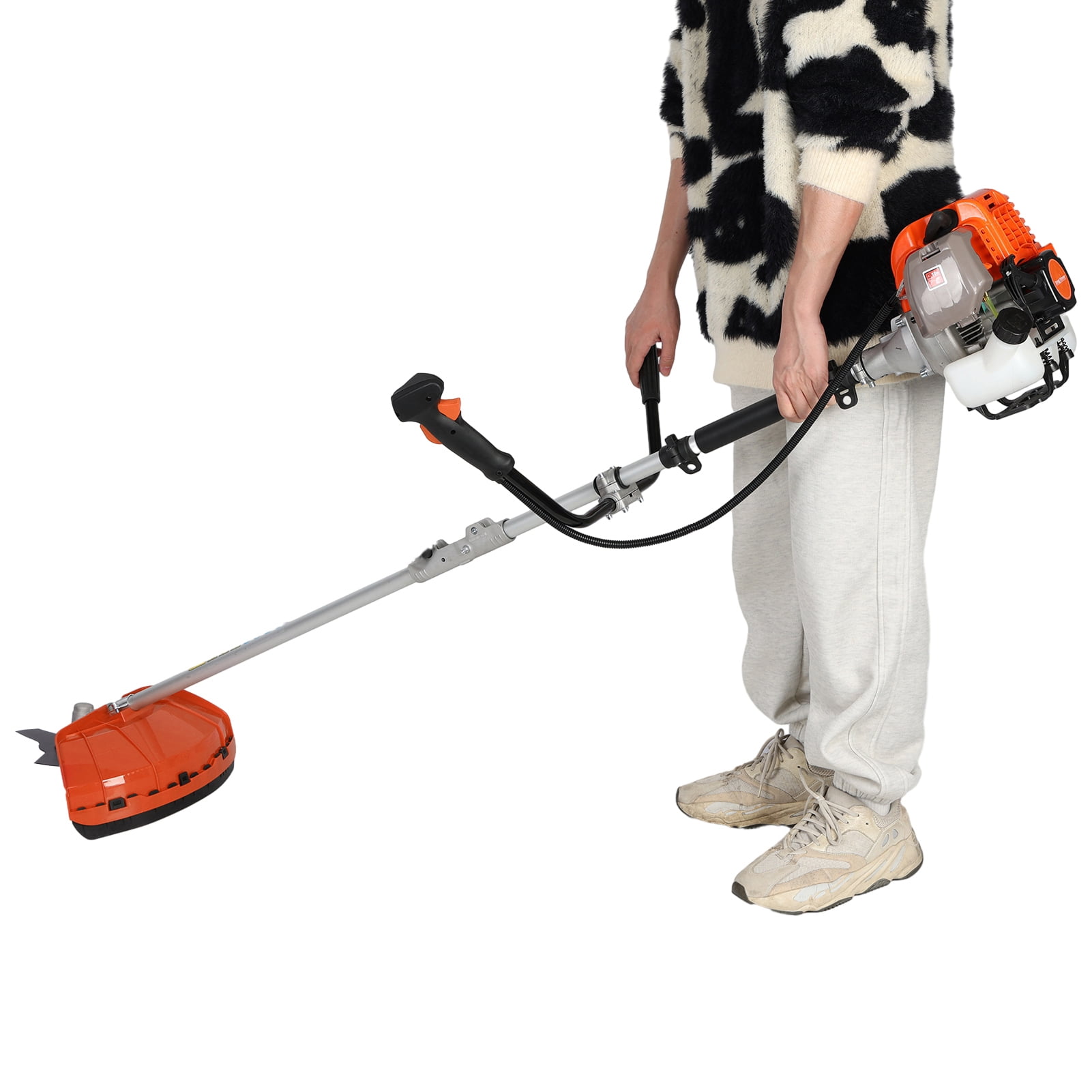 Jnismy Hedge Trimmer Cordless 2 in 1 Handheld Weed Eater Gas Powered for Garden Yard Home Cutting