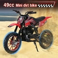 thumbnail image 1 of Jnismy 49cc Kids Gas Dirt Bike,4-Stroke Gas Powered Motorcycle with Disc Brakes, 36 Mph Top Speed, 330lbs Max Load, Mini Dirtbike for Kids,Red, 1 of 13