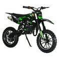 thumbnail image 1 of Jnismy Mini Kid Dirt Bike, 49CC 2-Stroke Gas Powered Motorcycle with Off-Rode Tire, Front Rear Disc Brakes, Shock Absorption Pocket Motorbike, Up to 25 Mph, Max Load 330 LBS (Green), 1 of 13
