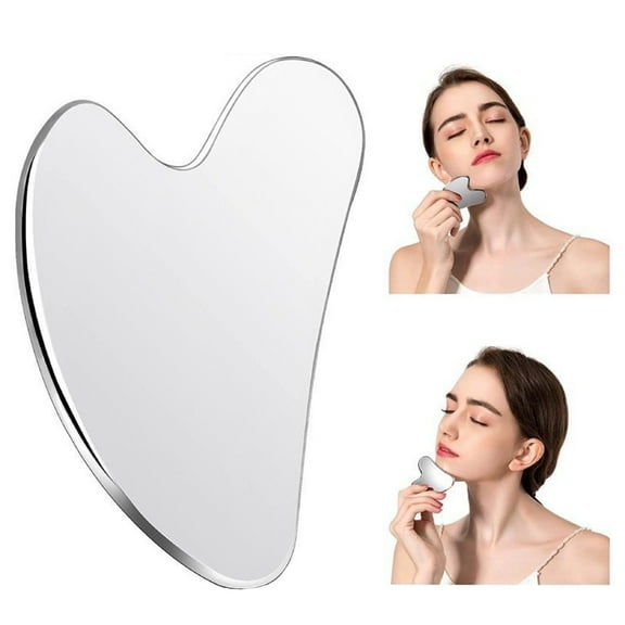 Jnismy Stainless Steel Scraping Board Facial Body Care Gua Sha Tool for Face Neck Back Shoulders Anti-Aging Skin Tightening Facial Massager