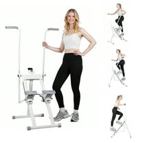Jnismy Stair Stepper for Home Gym Exercise,Compact Folding Vertical Climber Cardio Exercise Machine Full Body Workout Machine with Adjustable Handlebar & Pedals,265lbs Load,White