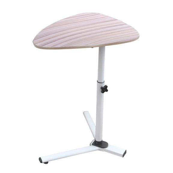 Jnismy TV Tray Table, Modern Triangle Stand, 360° Swivel Side Table Lifting Moveable, Laptop Stand for Couch Recliner, Small Bedside Tables (White)