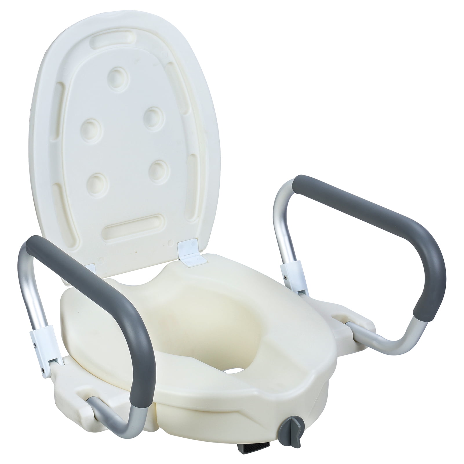 Jnismy Toilet Seat Riser with Cover, Toilet Seat Risers for Seniors ...