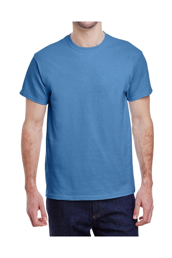 Men's Short Sleeve Lightweight Heavy Cotton T-Shirt Regular-Fit Crewneck Tee for Casual Wear Gym Workout Summer Outfit - Carolina Blue - 2XL