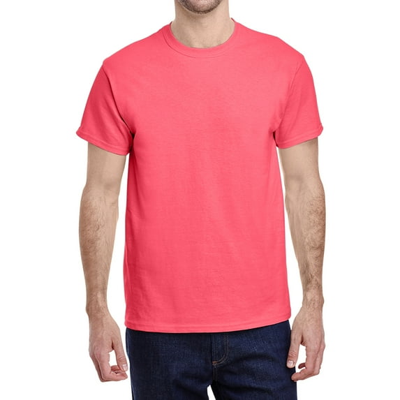 Jnriver Men's Short Sleeve Lightweight Heavy Cotton T-Shirt Regular-Fit Crewneck Tee for Casual Wear Gym Workout Summer Outfit - Coral Silk - 2XL