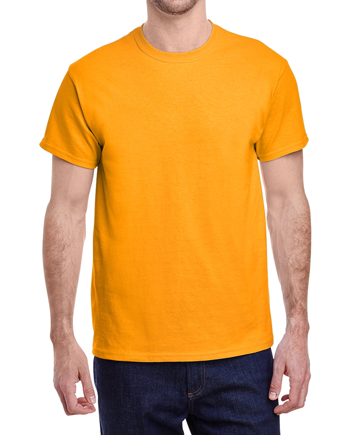 Gildan Adult Heavy Cotton T-Shirt - Gold, Large, 5.3 Oz Preshrunk