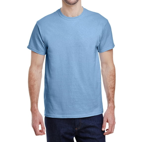 Jnriver Men's Short Sleeve Lightweight Heavy Cotton T-Shirt Regular-Fit Crewneck Tee for Casual Wear Gym Workout Summer Outfit - Light Blue - 2XL