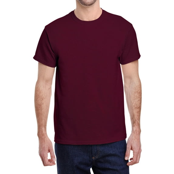 Jnriver Men's Short Sleeve Lightweight Heavy Cotton T-Shirt Regular-Fit Crewneck Tee for Casual Wear Gym Workout Summer Outfit - Maroon - M