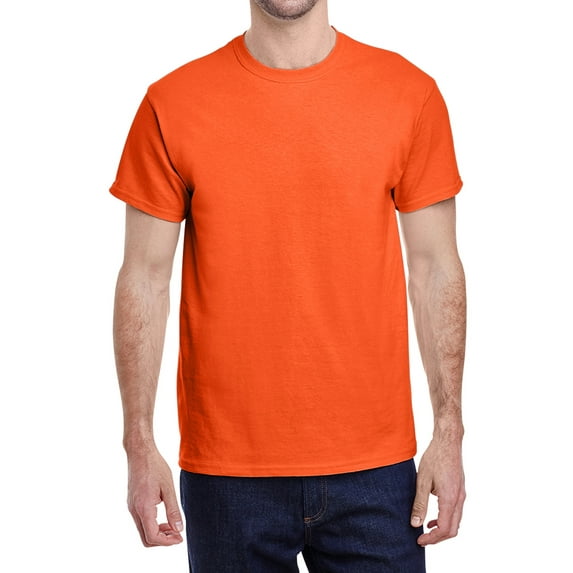 Jnriver Men's Short Sleeve Lightweight Heavy Cotton T-Shirt Regular-Fit Crewneck Tee for Casual Wear Gym Workout Summer Outfit - Orange - 3XL
