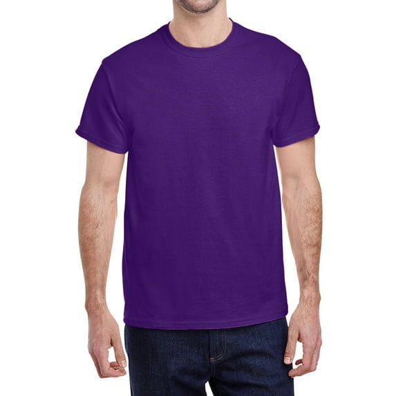 Jnriver Men's Short Sleeve Lightweight Heavy Cotton T-Shirt Regular-Fit Crewneck Tee for Casual Wear Gym Workout Summer Outfit - Purple - XL