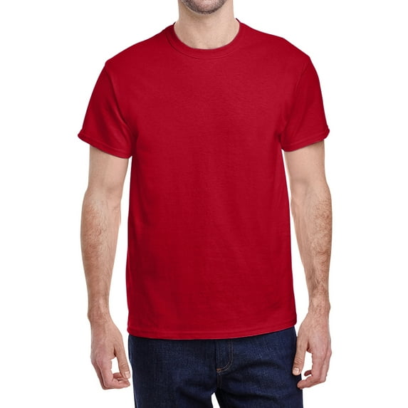 Jnriver Men's Short Sleeve Lightweight Heavy Cotton T-Shirt Regular-Fit Crewneck Tee for Casual Wear Gym Workout Summer Outfit - Red - M