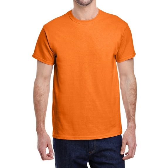 Jnriver Men's Short Sleeve Lightweight Heavy Cotton T-Shirt Regular-Fit Crewneck Tee for Casual Wear Gym Workout Summer Outfit - Safety Orange - 3XL