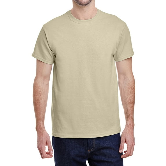 Jnriver Men's Short Sleeve Lightweight Heavy Cotton T-Shirt Regular-Fit Crewneck Tee for Casual Wear Gym Workout Summer Outfit - Sand - XL