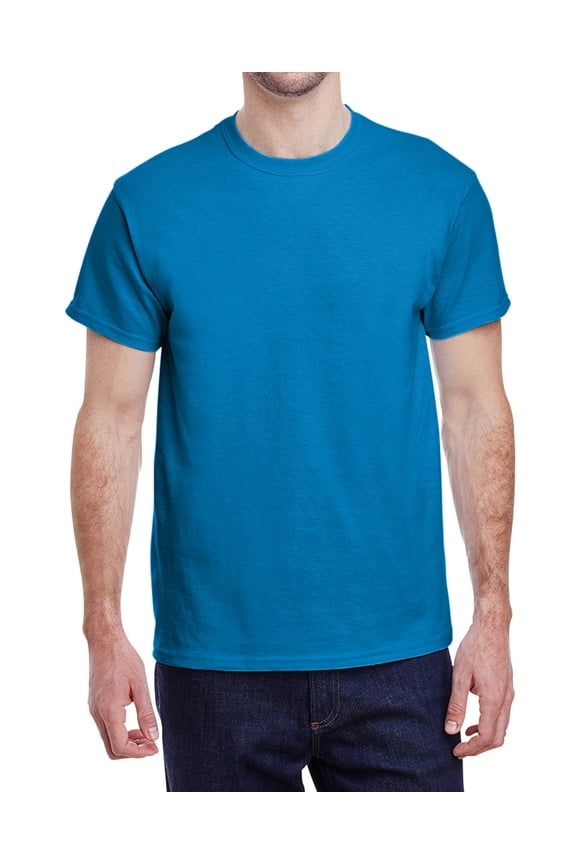 Men's Short Sleeve Lightweight Heavy Cotton T-Shirt Regular-Fit Crewneck Tee for Casual Wear Gym Workout Summer Outfit - Sapphire - XL