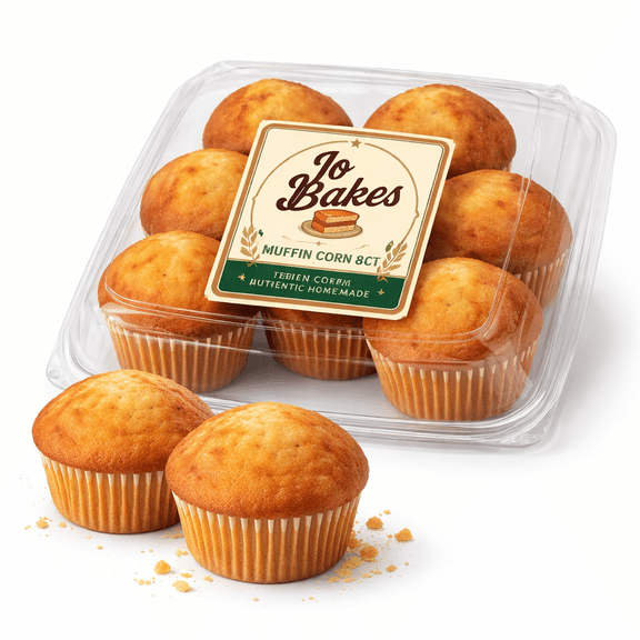Jo Bakes Medium Corn Muffins 8 ct Fresh Bakery-Style Soft Cornbread Snack