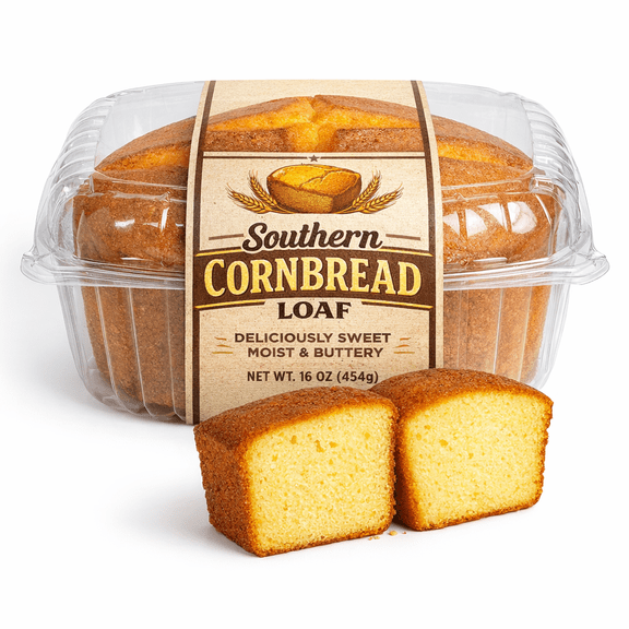 JO BAKES Southern Round Cornbread Whole, Bakery-Style, Golden & Freshly Baked