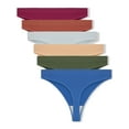 thumbnail image 1 of Jo & Bette Women Thong Panties, High-waisted Briefs, Women Cotton Underwear 6 Pack, 1 of 7