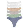 thumbnail image 1 of Jo & Bette Women's Breathable Cotton Thong Lingerie Panties, 6-Pack, Blue L, 1 of 7