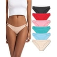 thumbnail image 1 of Jo & Bette Women's String Bikini Panties, Cotton Thong Underwear, 6-pack, Soft 42-43 Hips, 1 of 8