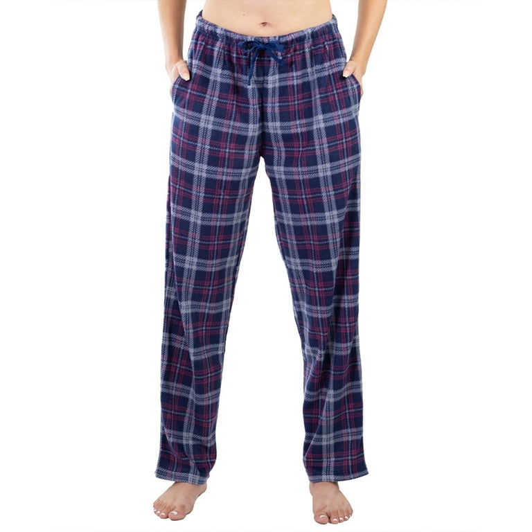 Jo & Bette Fleece Pajama Pants for Women Plaid Lounge PJs with Pockets,  Regular & Plus Size, Classic Patterns
