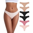 thumbnail image 1 of Jo & Bette Women's Cotton Thong Panties, 6-Pack, Pink, 1 of 8