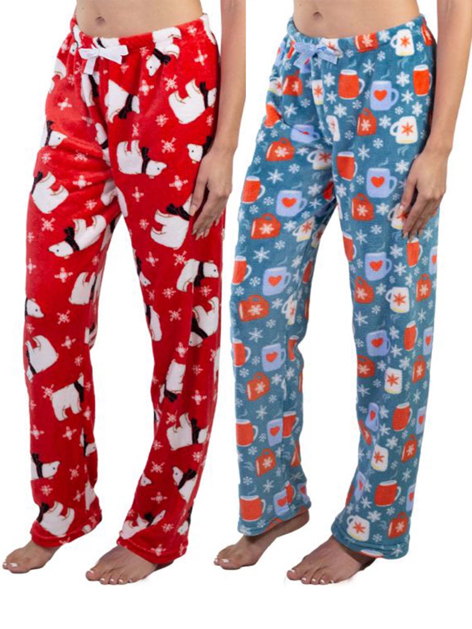 Jo & Bette Women’s Plush Pajama Lounge Pants, PJ Sleep Pants, XS-3XL, 2 Pack