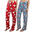 thumbnail image 1 of Jo & Bette Women’s Plush Pajama Lounge Pants, PJ Sleep Pants, XS-3XL, 2 Pack, 1 of 7