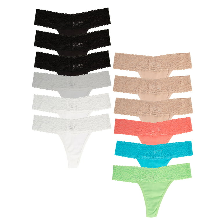 Jo & Bette 6 Pack String Bikini Underwear for Women, Soft, Sexy Womens  Panties, Womens Cotton Underwear