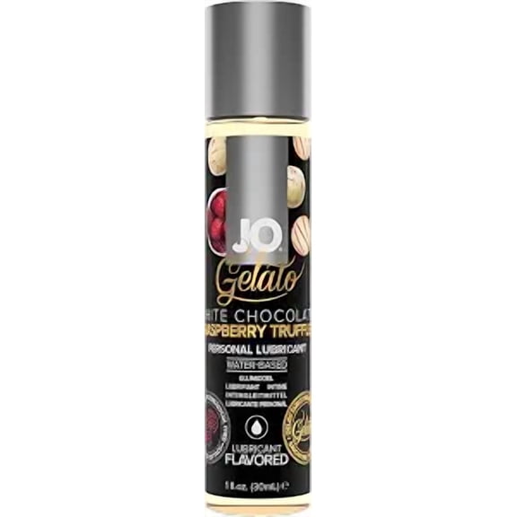 JO Gelato Water Based Personal Lubricant, Silky Smooth Flavored Lube, White Chocolate Raspberry Truffle, 1 fl oz