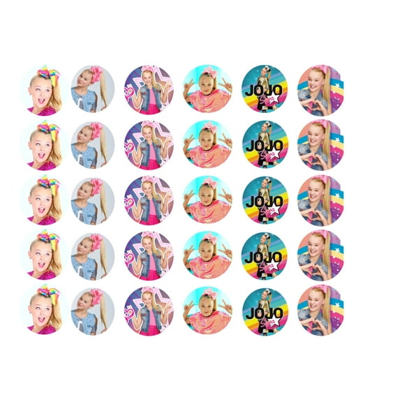 Jo Jo Edible Cupcake Toppers- 24-1.5" Rounds