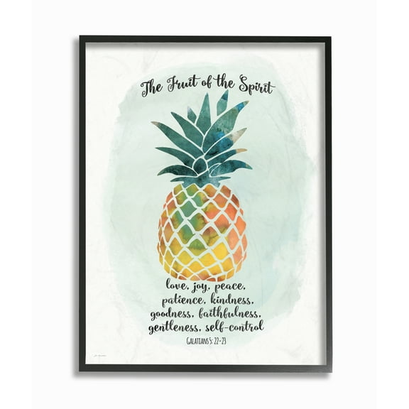Jo Moulton The Fruit of the Spirit ed Pineapple 24.00" x 30.00" Framed Painting Art Prints, by Stupell Home Décor