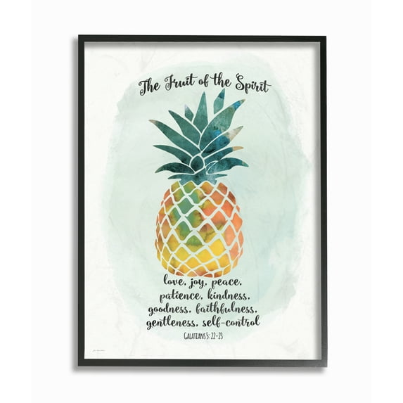 Jo Moulton The Fruit of the Spirit ed Pineapple 24.00" x 30.00" Framed Painting Art Prints, by Stupell Home Décor