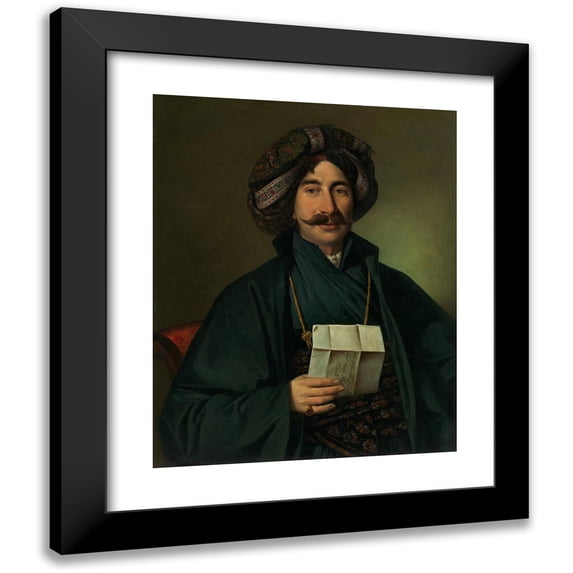 Jožef Tominc 20x24 Black Modern Framed Museum Art Print Titled - Man in Ottoman Dress