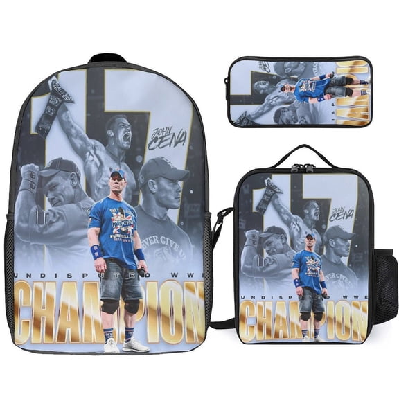 Jo-hn W-W-ES Ce-na 3 Pcs Backpack Set With Lunch Bag And Pencil Case Casual Bookbag Lunch Box Pencil Box