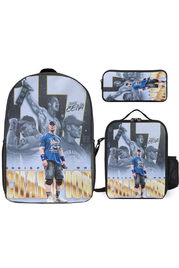 Jo-hn W-W-ES Ce-na 3 Pcs Backpack Set With Lunch Bag And Pencil Case Casual Bookbag Lunch Box Pencil Box