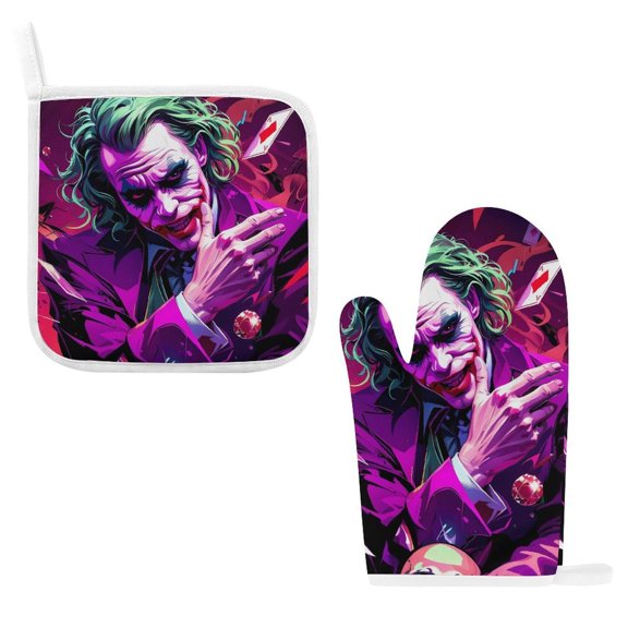 Jo-ker Oven Mitts And Pot Holders Sets of 2, Non-Slip Oven Mitts, Kitchen Gift for Women, Bake Lover Gift, Housewarming Gifts