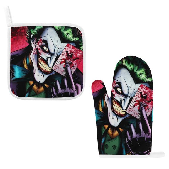 Jo-ker Oven Mitts And Pot Holders Sets of 2, Non-Slip Oven Mitts, Kitchen Gift for Women, Bake Lover Gift, Housewarming Gifts