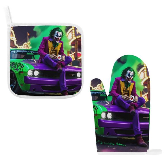 Jo-ker Oven Mitts And Pot Holders Sets of 2, Non-Slip Oven Mitts, Kitchen Gift for Women, Bake Lover Gift, Housewarming Gifts