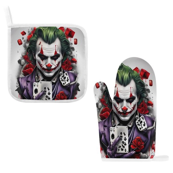 Jo-ker Oven Mitts And Pot Holders Sets of 2, Non-Slip Oven Mitts, Kitchen Gift for Women, Bake Lover Gift, Housewarming Gifts