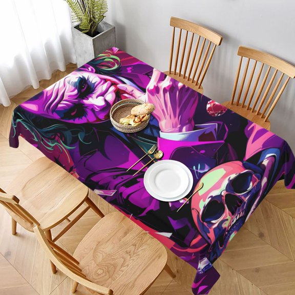 Jo-ker Tablecloth, Washable Long Rectangular Table Cover For Buffet, Birthday Party Holiday Dinner, Picnic Or Tablecloth For Kitchen Event Use 60 X 90in