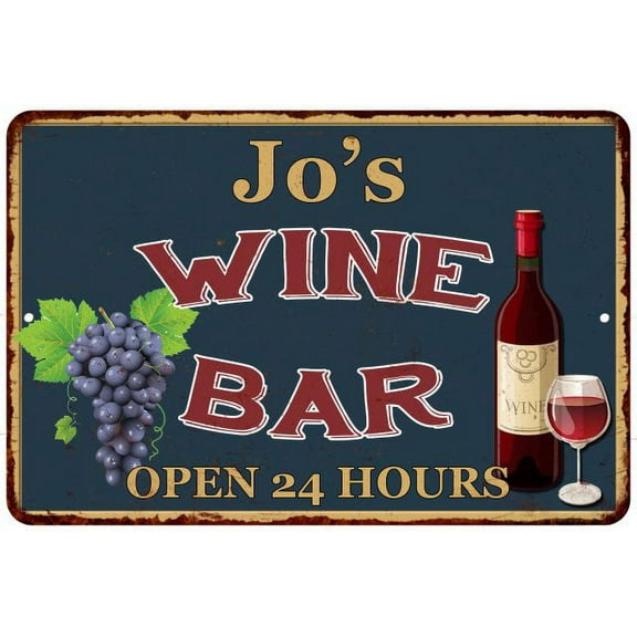 Jo's Green Wine Bar Wall Decor Kitchen Gift 8x12 Metal 208120043004